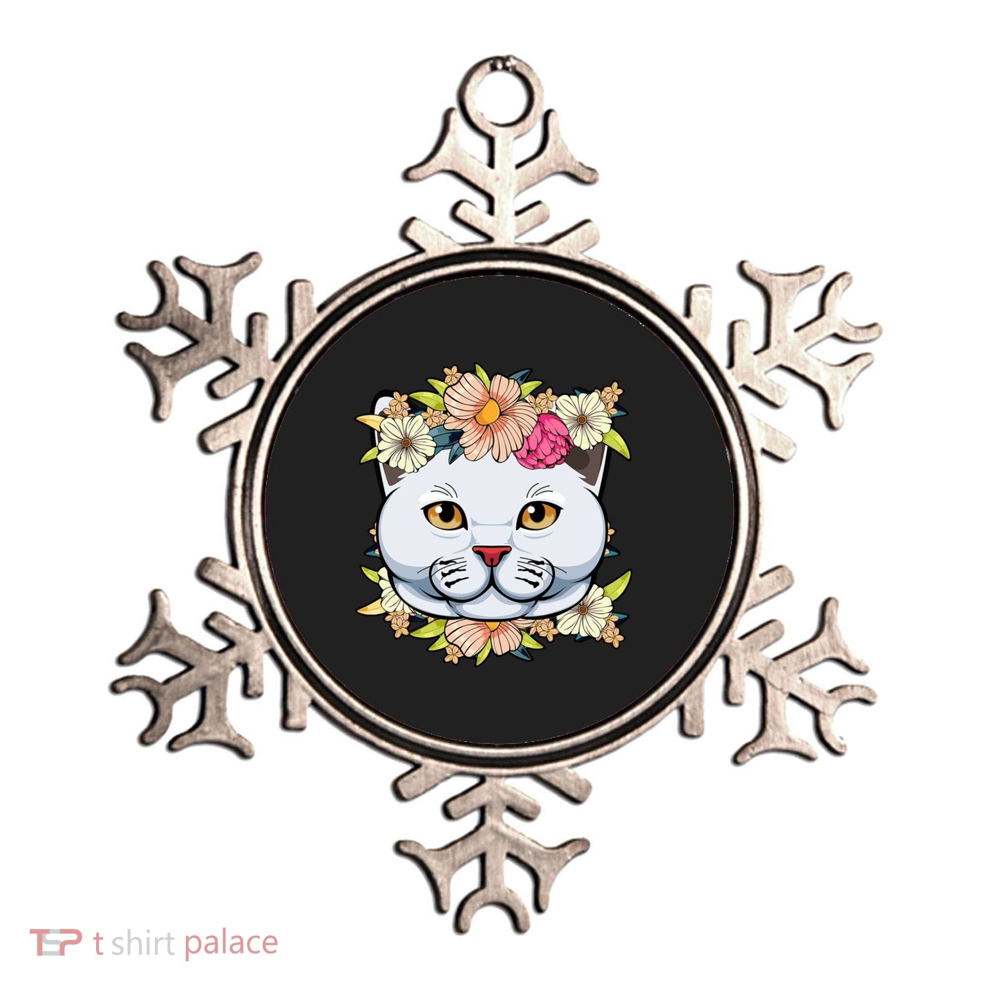 Cat Lover Spring Floral Gift Ornament