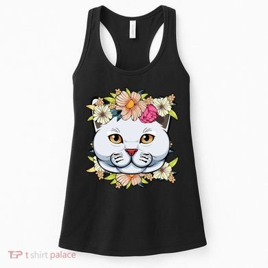 Cat Lover Spring Floral Gift Women's Tank Top