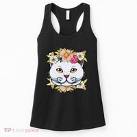 Cat Lover Spring Floral Gift Women's Tank Top thumb 0
