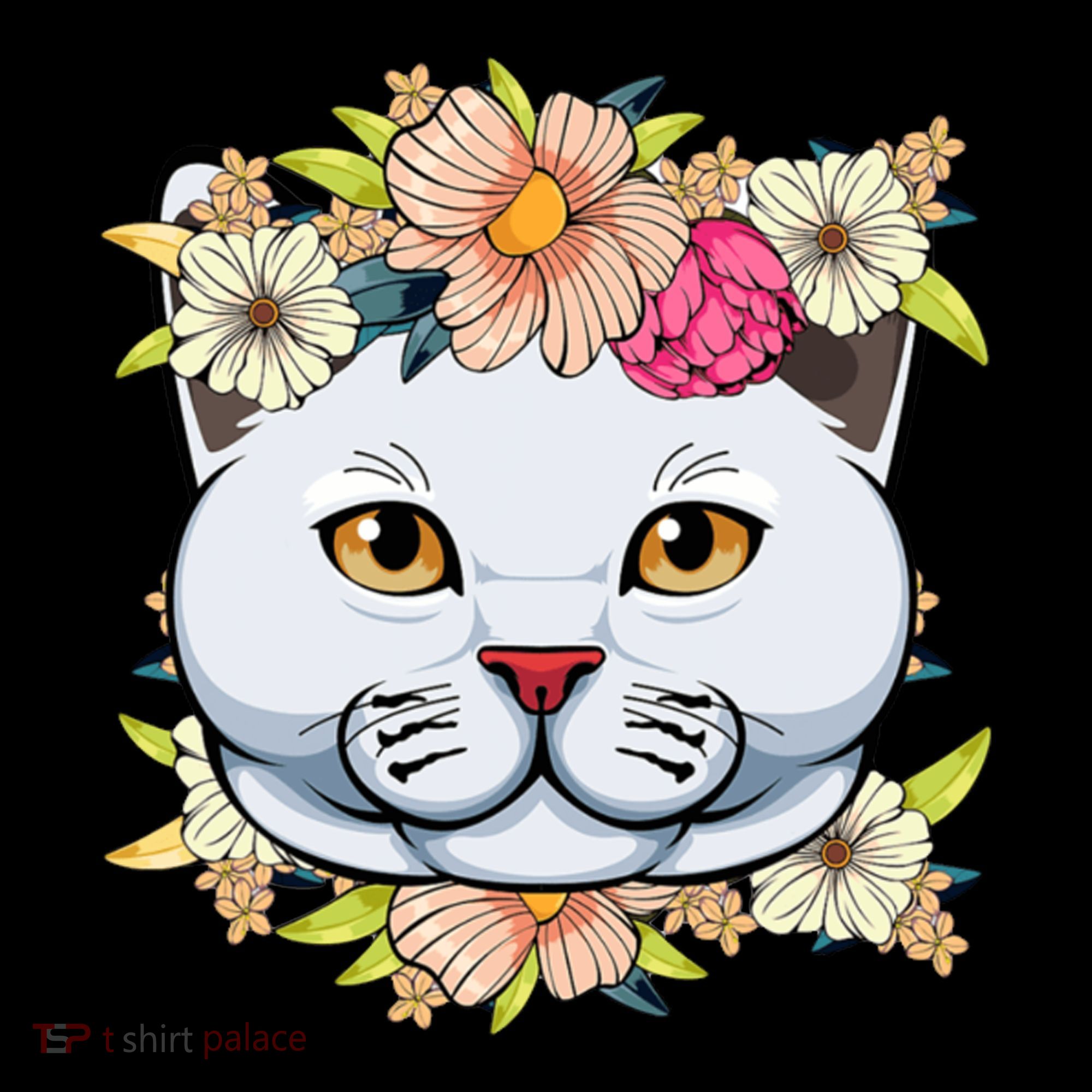 Cat Lover Spring Floral Gift Kids Sweatshirt