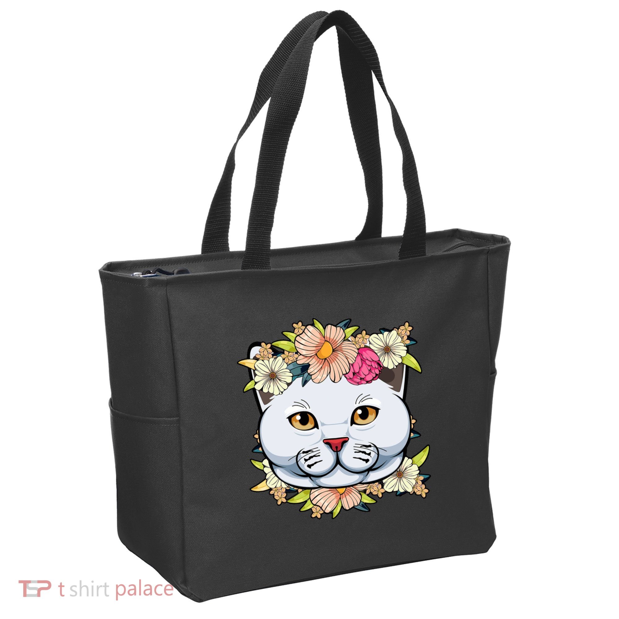 Cat Lover Spring Floral Gift Tote Bag
