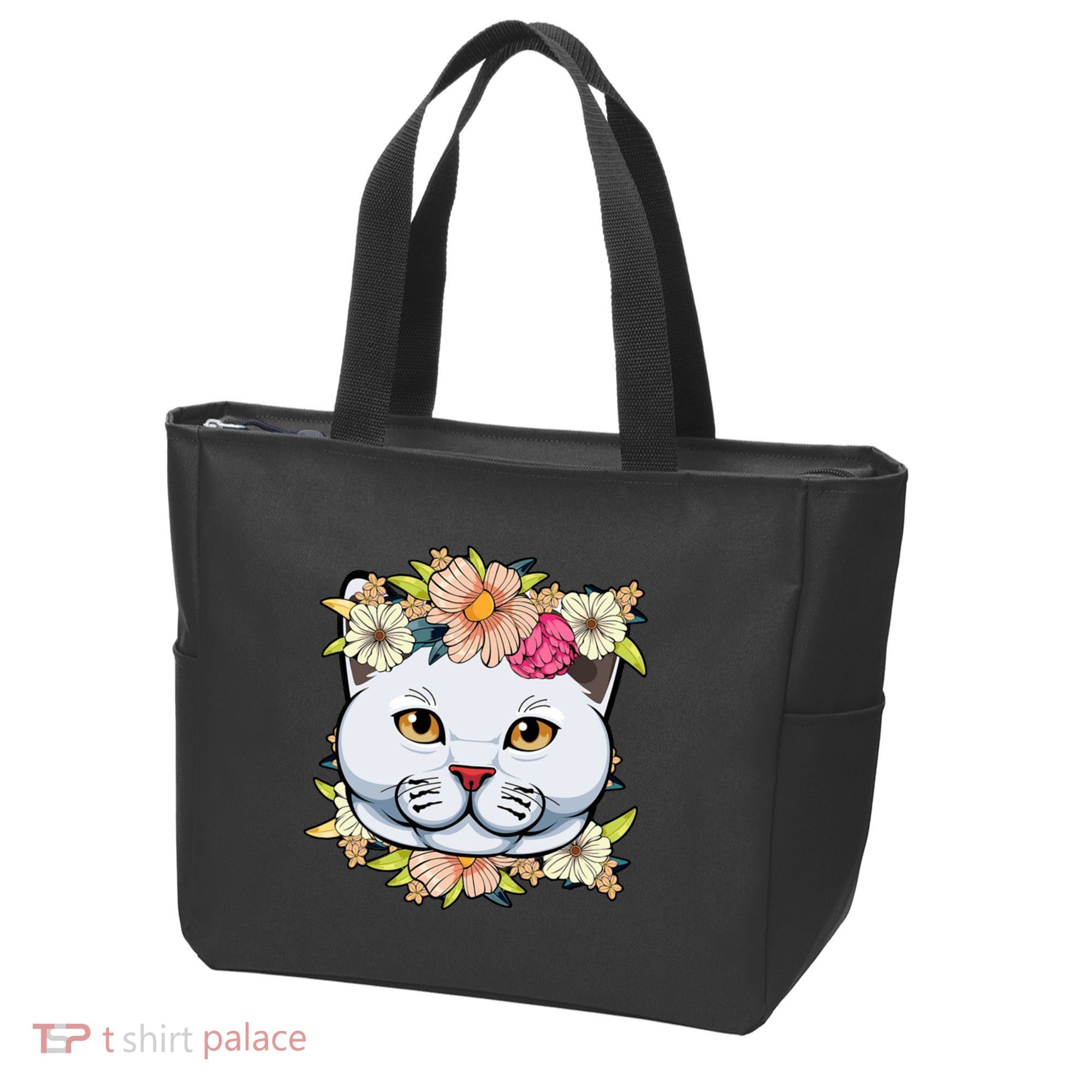Cat Lover Spring Floral Gift Tote Bag