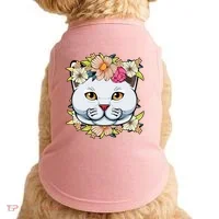 Cat Lover Spring Floral Gift Doggie Tank thumb 0