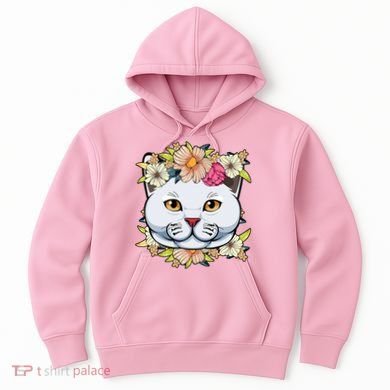 Cat Lover Spring Floral Gift Hoodie