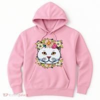 Cat Lover Spring Floral Gift Hoodie thumb 0