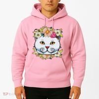 Cat Lover Spring Floral Gift Hoodie thumb 2