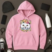 Cat Lover Spring Floral Gift Hoodie thumb 3