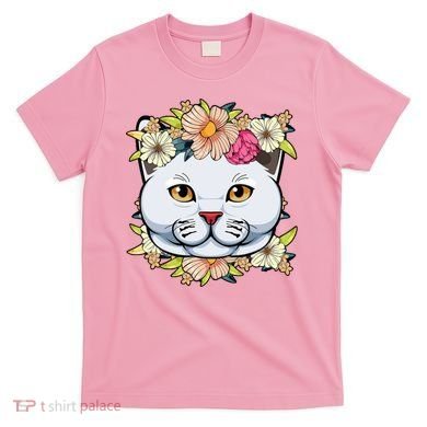 Cat Lover Spring Floral Gift T-Shirt
