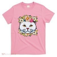 Cat Lover Spring Floral Gift T-Shirt thumb 0