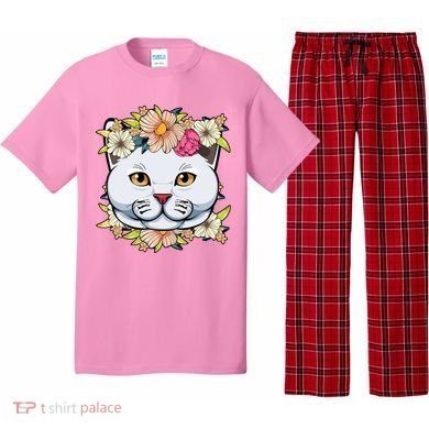 Cat Lover Spring Floral Gift Pajama Set