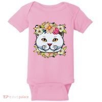 Cat Lover Spring Floral Gift Baby Bodysuit thumb 0