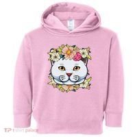 Cat Lover Spring Floral Gift Toddler Hoodie thumb 0