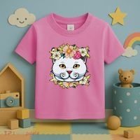 Cat Lover Spring Floral Gift Toddler T-Shirt thumb 3