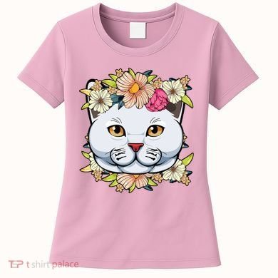 Cat Lover Spring Floral Gift Women's T-Shirt