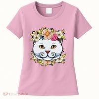 Cat Lover Spring Floral Gift Women's T-Shirt thumb 0