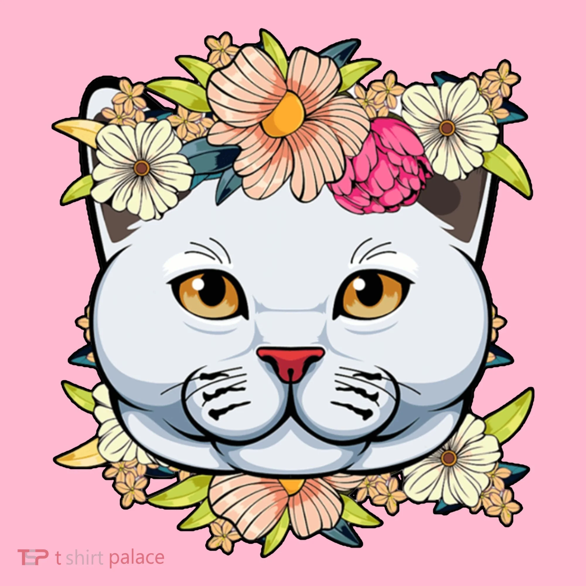 Cat Lover Spring Floral Gift Kids Long Sleeve Shirt