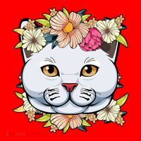 Cat Lover Spring Floral Gift Santa Hat thumb 1