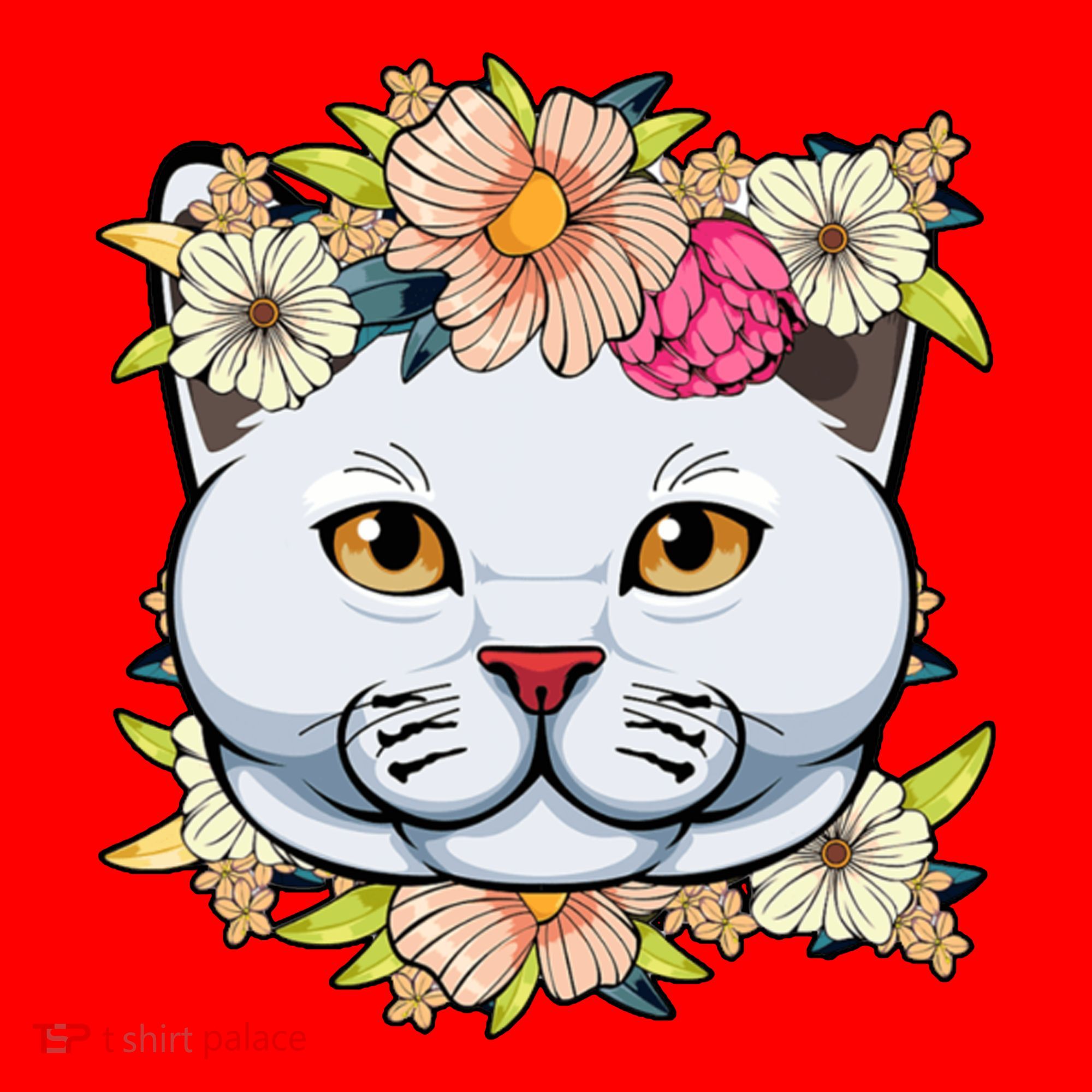 Cat Lover Spring Floral Gift Santa Hat