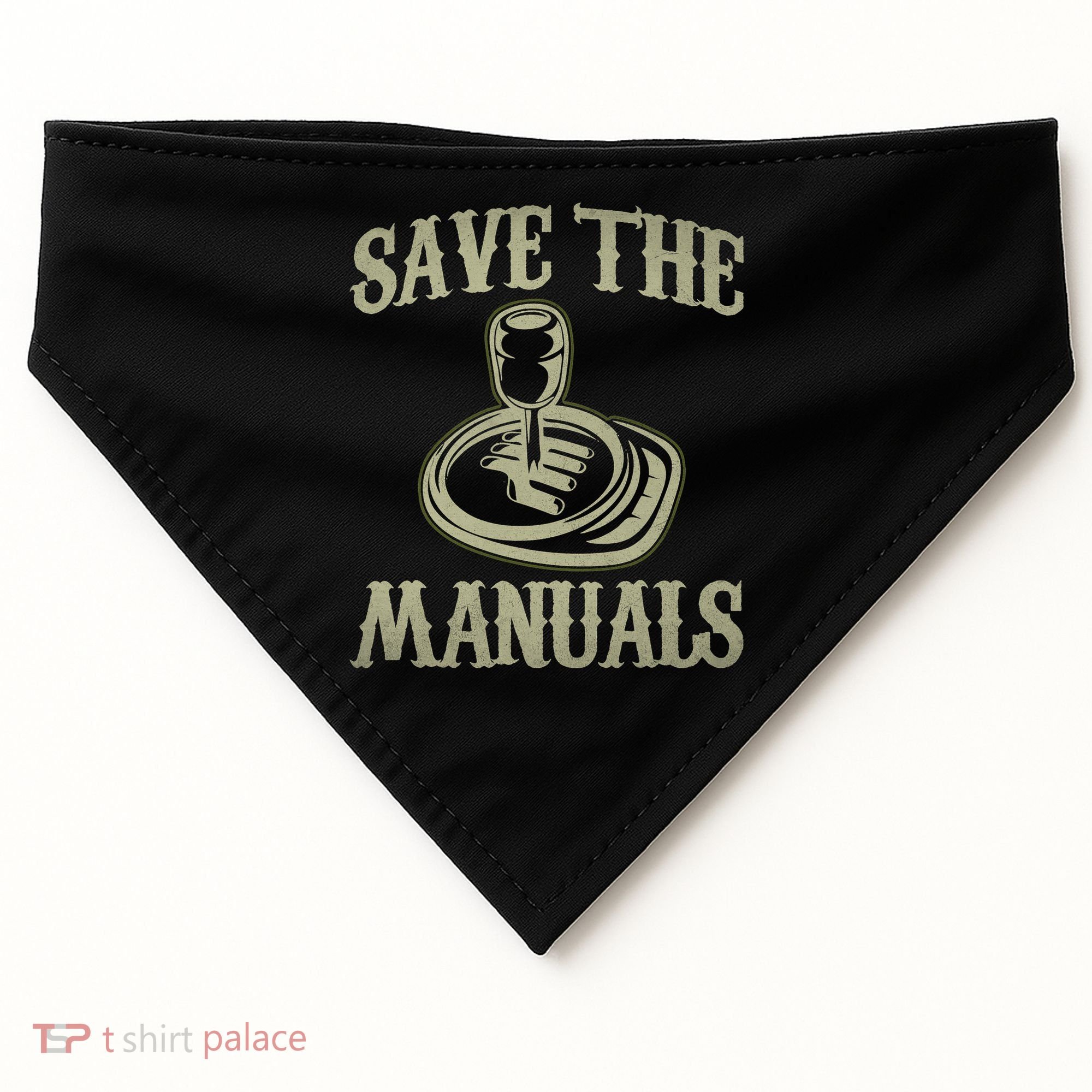 Car Lover Save The Manuals Stick Shift USA-Made Doggie Bandana