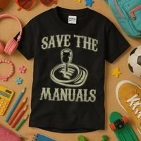 Car Lover Save The Manuals Stick Shift Kids T-Shirt thumb 3
