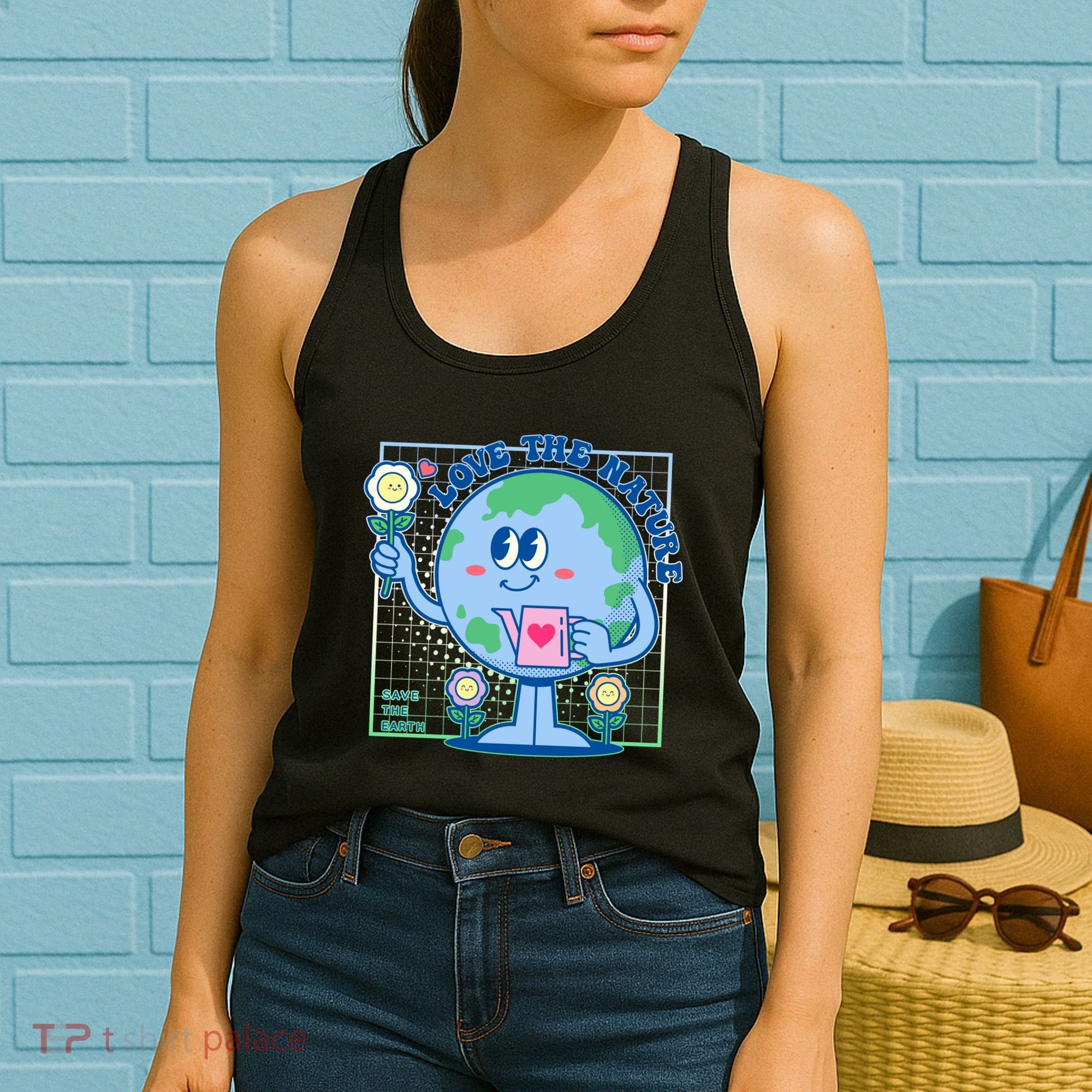 Cute Love The Nature Save The Earth Celebrate Earth Day Women's Tank Top
