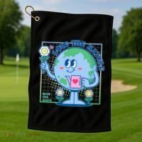 Cute Love The Nature Save The Earth Celebrate Earth Day Golf Towel thumb 1