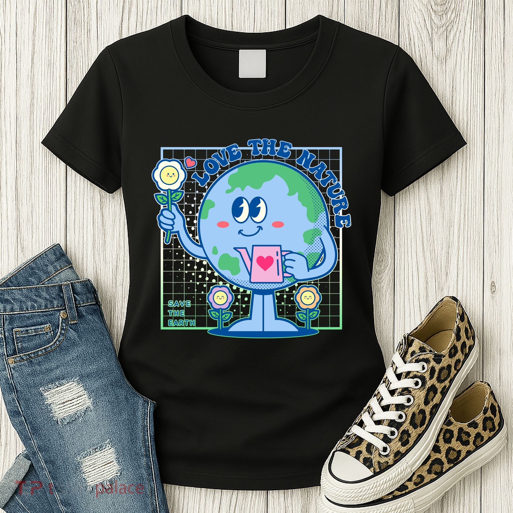 Cute Love The Nature Save The Earth Celebrate Earth Day Women's T-Shirt