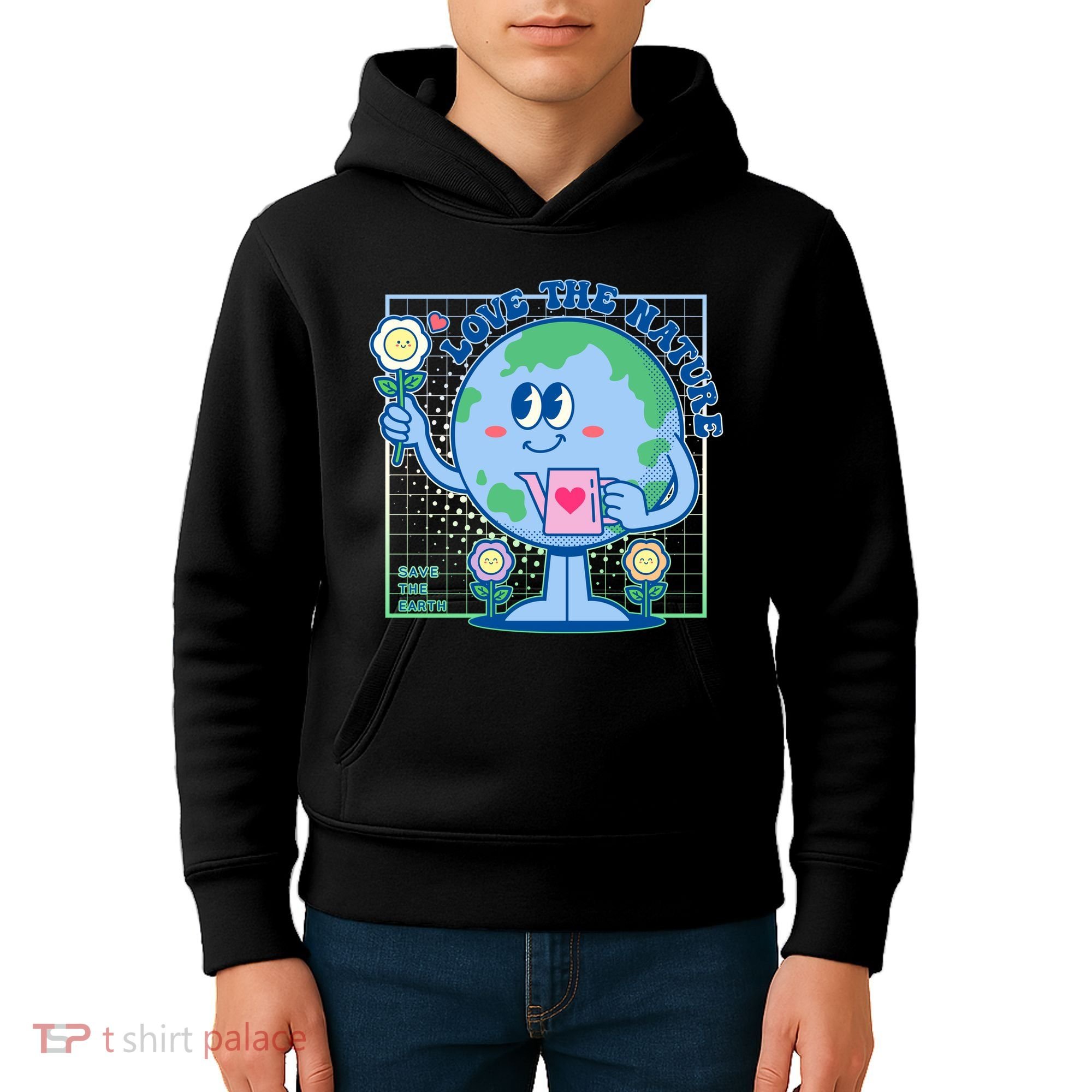 Cute Love The Nature Save The Earth Celebrate Earth Day Kids Hoodie