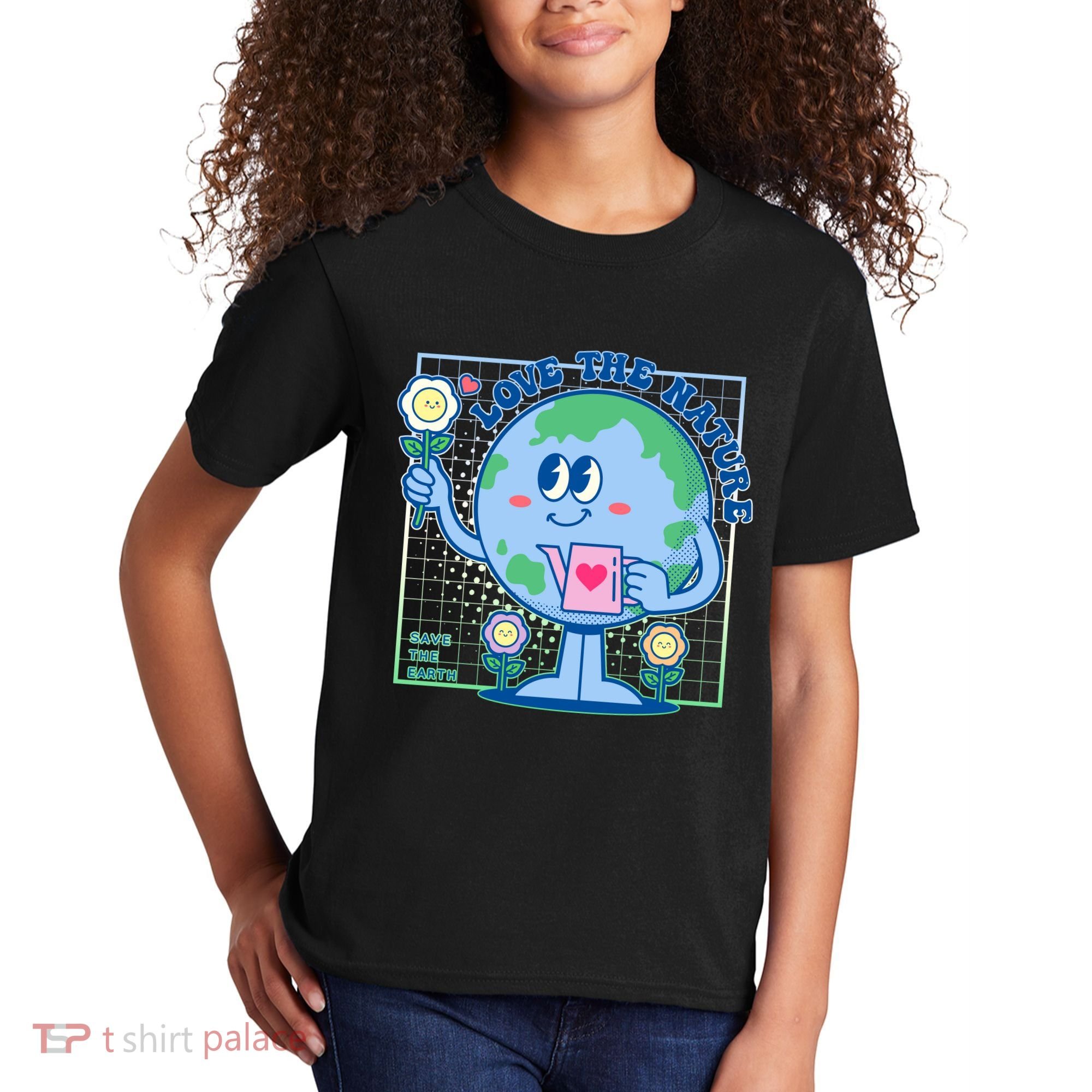 Cute Love The Nature Save The Earth Celebrate Earth Day Kids T-Shirt