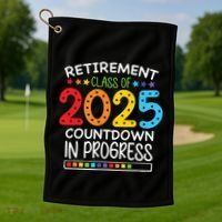 Countdown Loading Teacher Golf Towel thumb 1