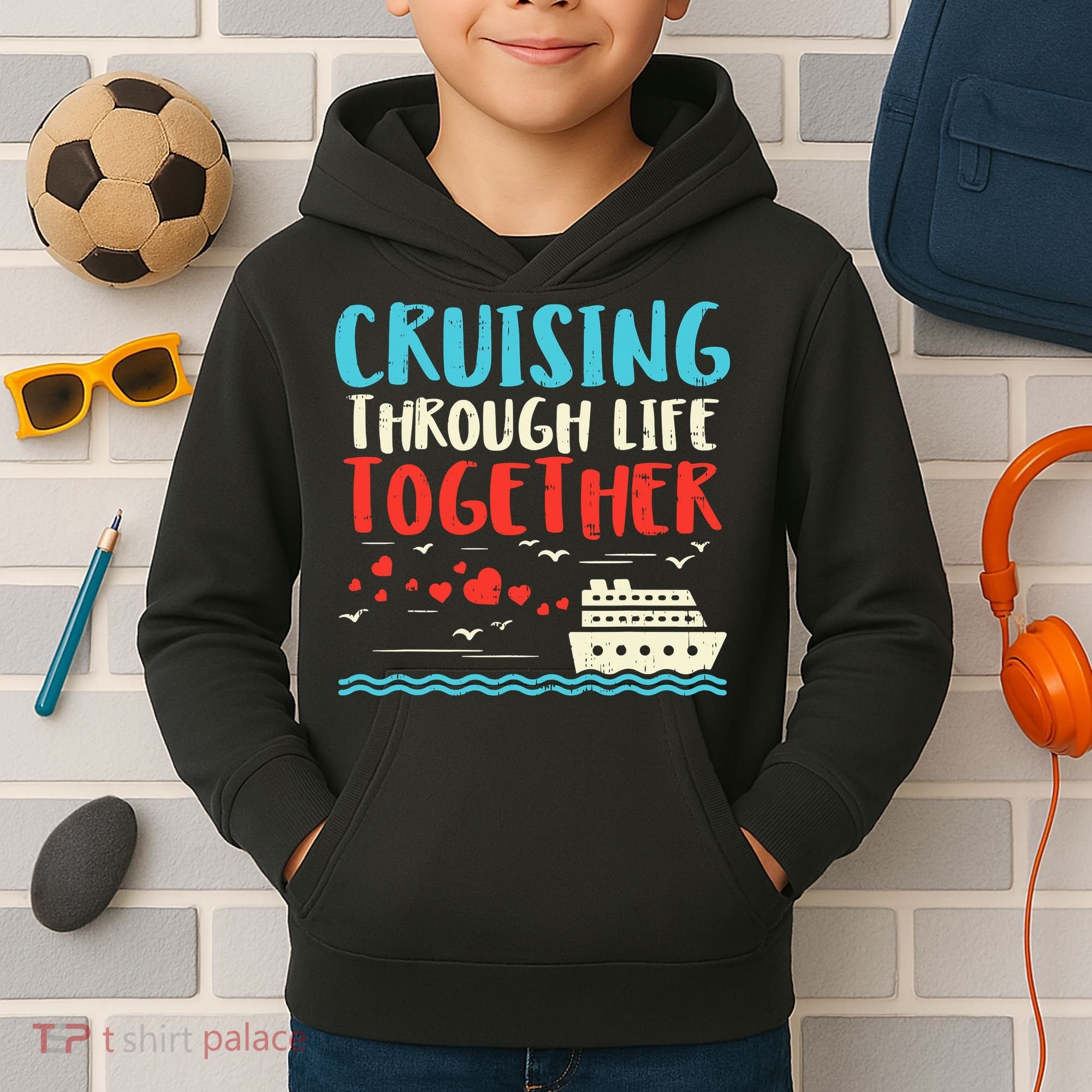 Cruising Life Together Anniversary Cruise Trip Kids Hoodie