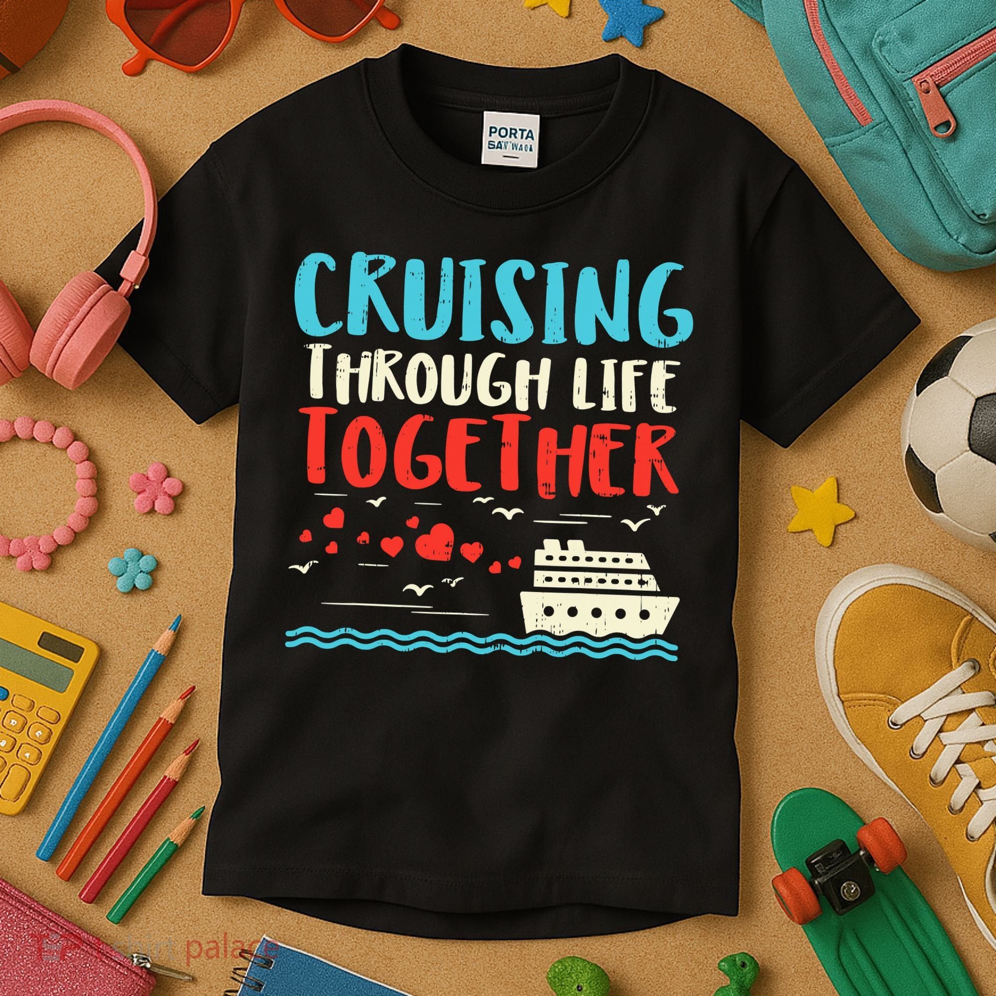 Cruising Life Together Anniversary Cruise Trip Kids T-Shirt