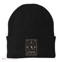 Cat Lady Tarot Card Mystical Witchy Moon Phase Pet Cat Beanie thumb 0