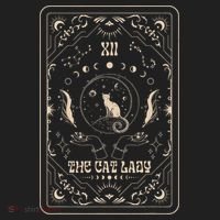 Cat Lady Tarot Card Mystical Witchy Moon Phase Pet Cat Beanie thumb 2