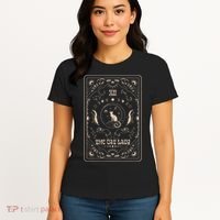 Cat Lady Tarot Card Mystical Witchy Moon Phase Pet Cat Women's T-Shirt thumb 4