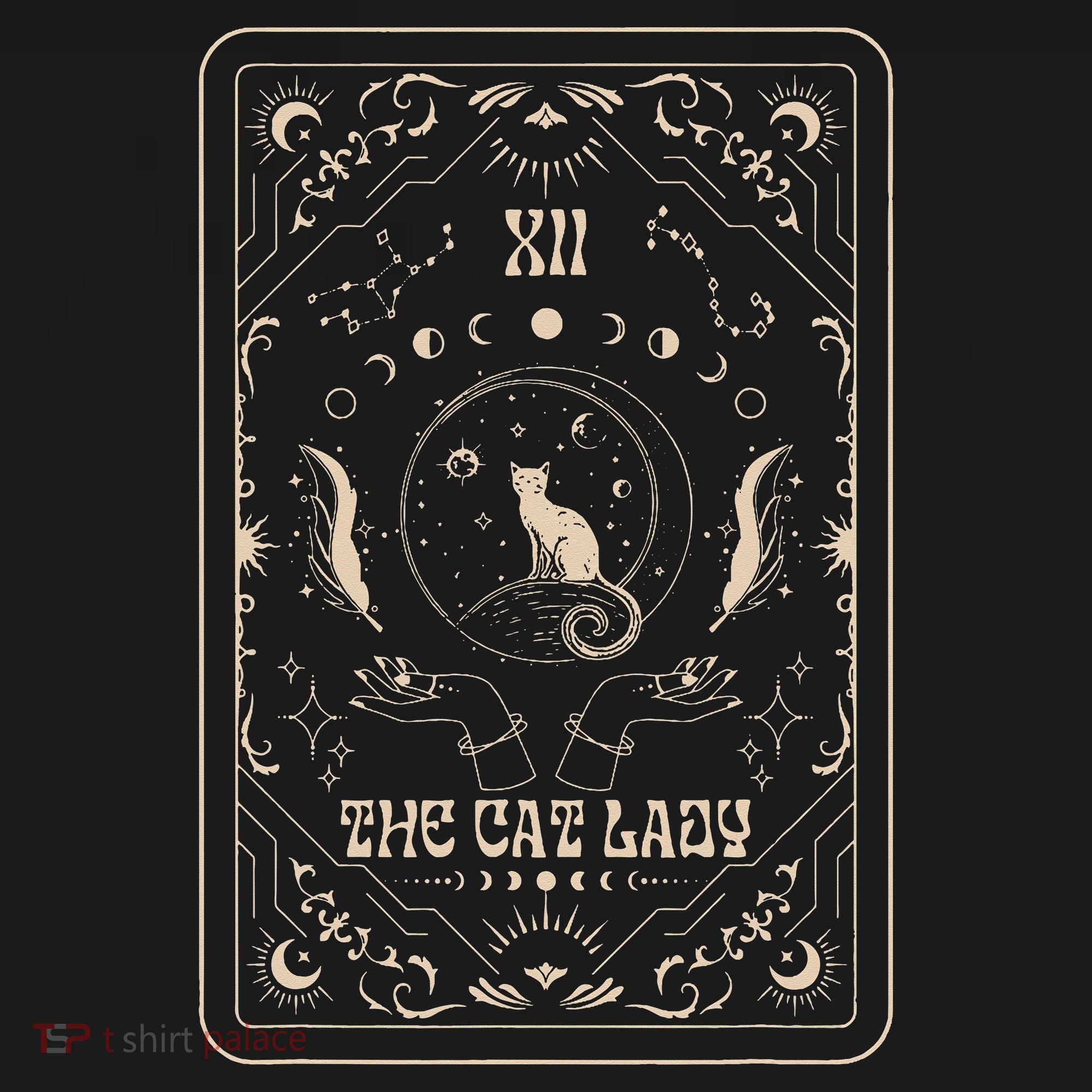 Cat Lady Tarot Card Mystical Witchy Moon Phase Pet Cat Tote Bag