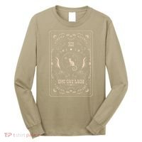 Cat Lady Tarot Card Mystical Witchy Moon Phase Pet Cat Long Sleeve Shirt thumb 0