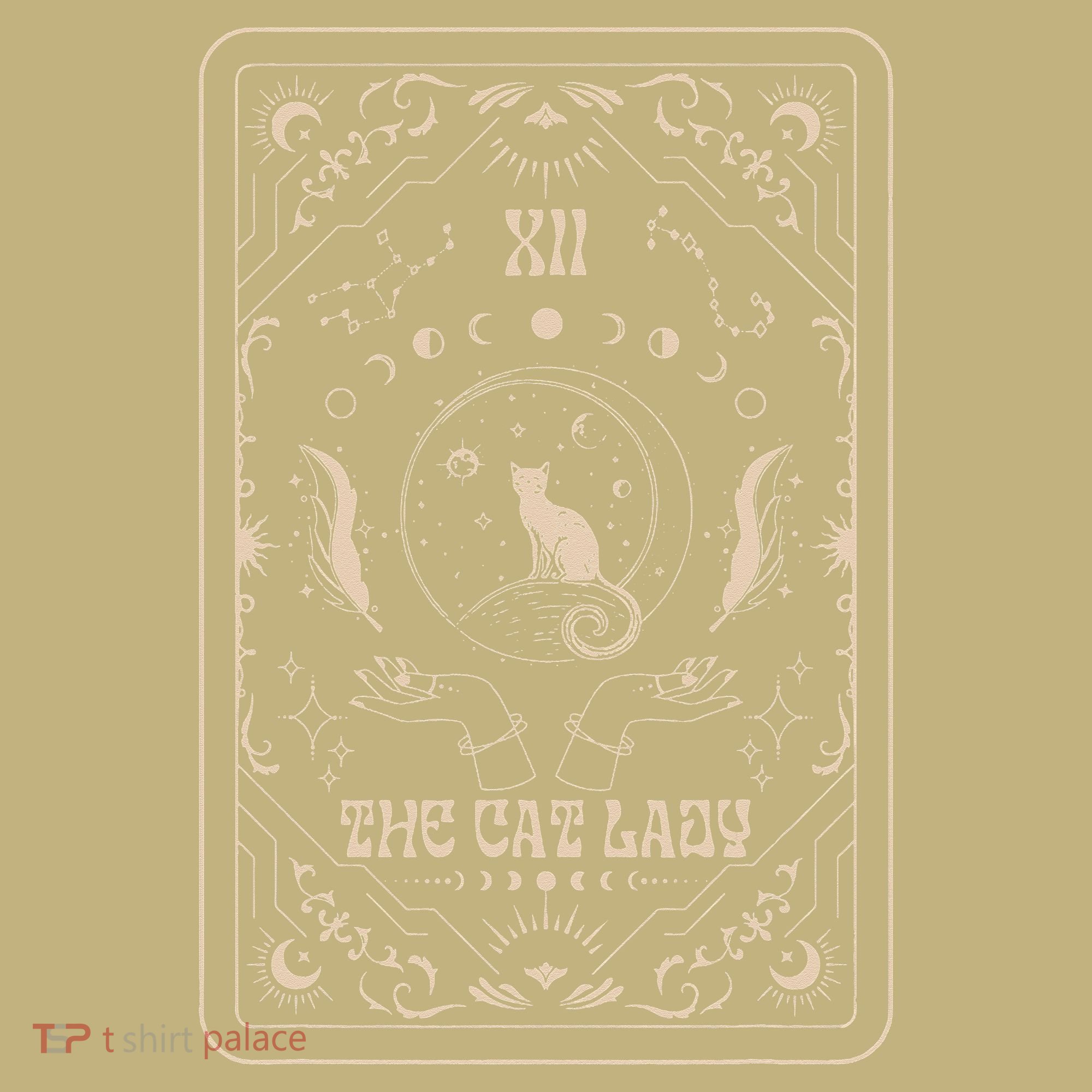 Cat Lady Tarot Card Mystical Witchy Moon Phase Pet Cat Long Sleeve Shirt