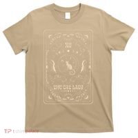 Cat Lady Tarot Card Mystical Witchy Moon Phase Pet Cat T-Shirt thumb 0