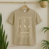 Cat Lady Tarot Card Mystical Witchy Moon Phase Pet Cat T-Shirt thumb 2