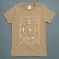 Cat Lady Tarot Card Mystical Witchy Moon Phase Pet Cat T-Shirt thumb 5