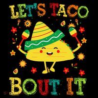 Cute Lets Taco Bout It Funny Mexican Taco Ornament thumb 1