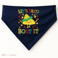 Cute Lets Taco Bout It Funny Mexican Taco USA-Made Doggie Bandana thumb 0