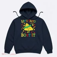 Cute Lets Taco Bout It Funny Mexican Taco Hoodie thumb 0