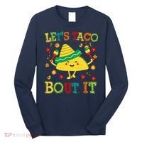 Cute Lets Taco Bout It Funny Mexican Taco Long Sleeve Shirt thumb 0