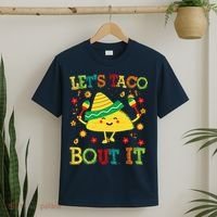Cute Lets Taco Bout It Funny Mexican Taco T-Shirt thumb 2