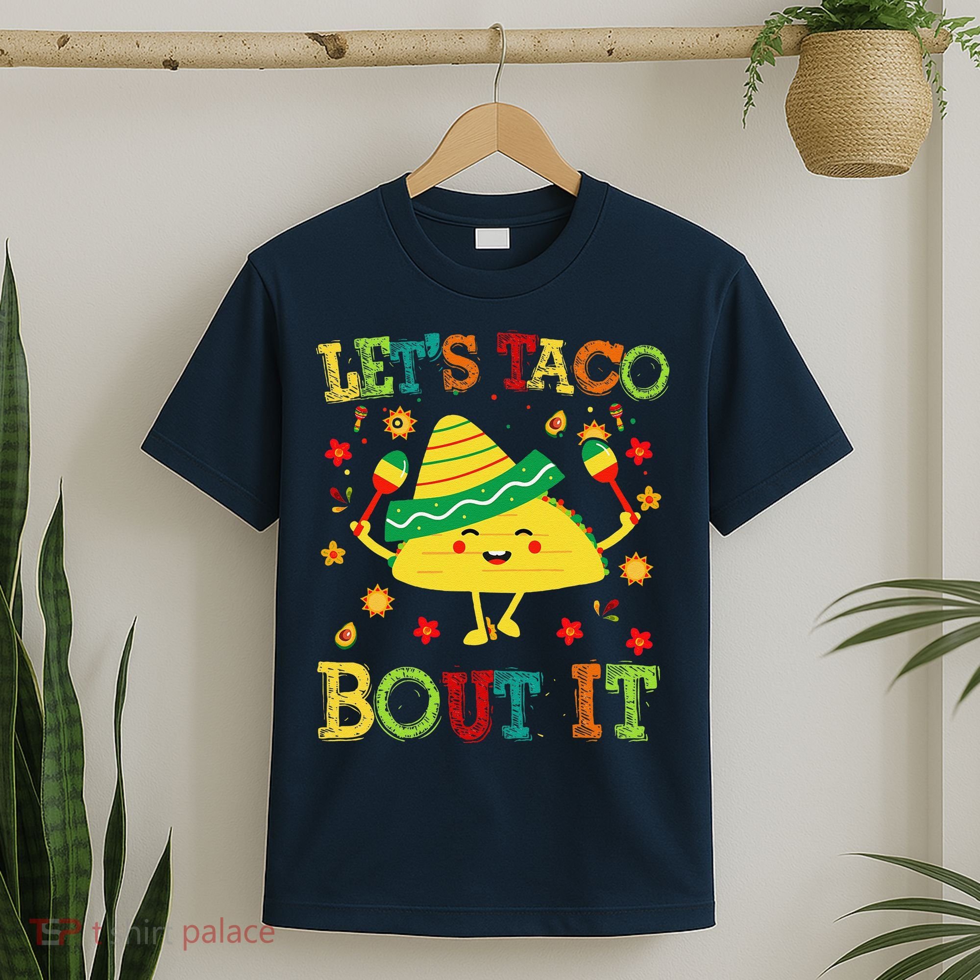 Cute Lets Taco Bout It Funny Mexican Taco T-Shirt