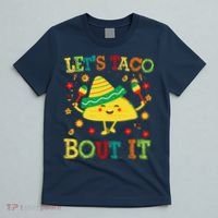 Cute Lets Taco Bout It Funny Mexican Taco T-Shirt thumb 5