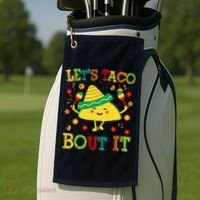 Cute Lets Taco Bout It Funny Mexican Taco Golf Towel thumb 2