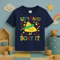 Cute Lets Taco Bout It Funny Mexican Taco Toddler T-Shirt thumb 3